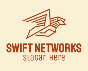 Geometric Orange Bird  logo