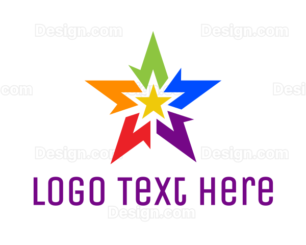 Abstract Rainbow Star Logo