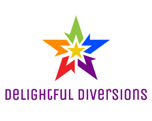 Abstract Rainbow Star logo design