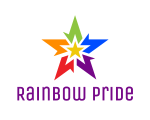 Abstract Rainbow Star logo design