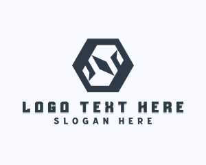 Tech Hexagon Letter S logo