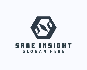 Tech Hexagon Letter S logo design