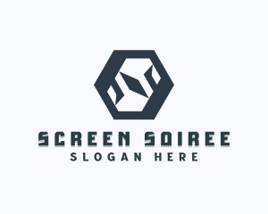 Tech Hexagon Letter S logo design