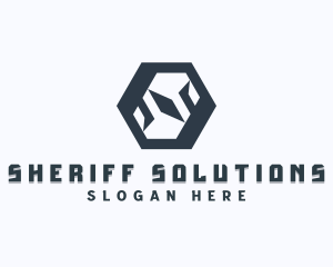 Tech Hexagon Letter S logo design