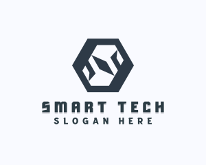 Tech Hexagon Letter S logo design