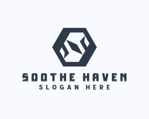 Tech Hexagon Letter S logo design