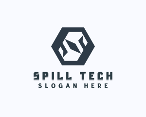 Tech Hexagon Letter S logo design