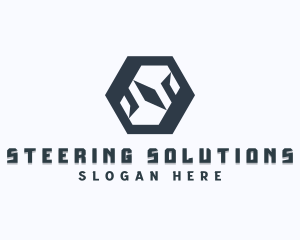 Tech Hexagon Letter S logo design