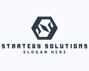 Tech Hexagon Letter S logo design