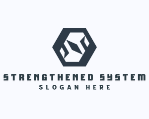 Tech Hexagon Letter S logo design