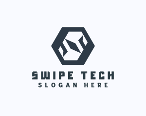 Tech Hexagon Letter S logo design