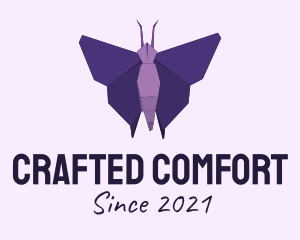 Purple Origami Butterfly logo design