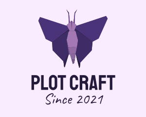 Purple Origami Butterfly logo design