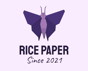 Purple Origami Butterfly logo design