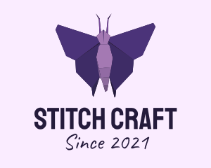 Purple Origami Butterfly logo design