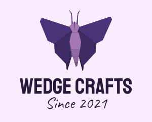 Purple Origami Butterfly logo design