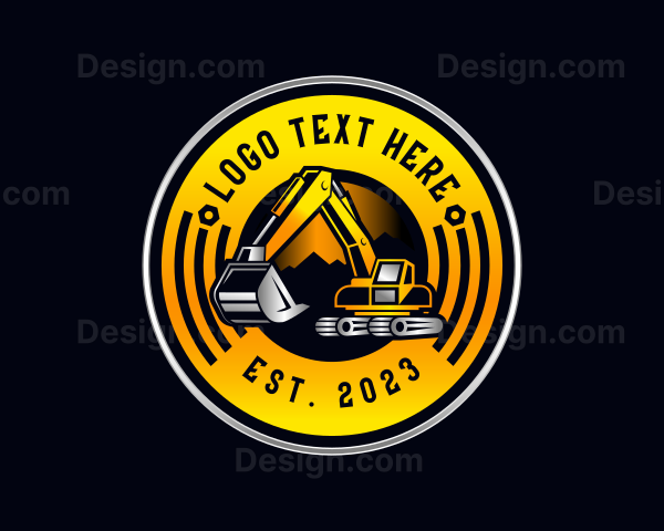 Excavator Construction Heavy Equipment Logo