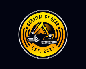 Excavator Construction Heavy Equipment logo design