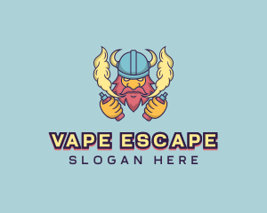 Vaping Viking Warrior logo design