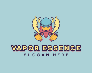 Vaping Viking Warrior logo design