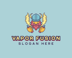 Vaping Viking Warrior logo design