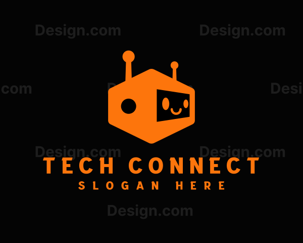 Digital Android Robot Logo