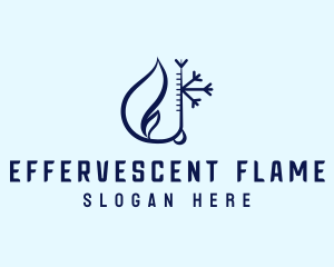 Flame Cooling Thermometer  logo design