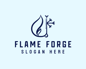 Flame Cooling Thermometer  logo design