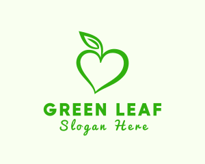 Green Heart Leaf logo design