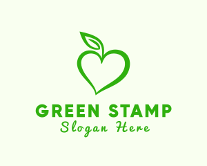 Green Heart Leaf logo design