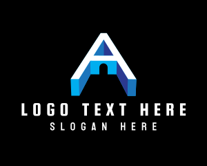 3d Architecture Letter A logo