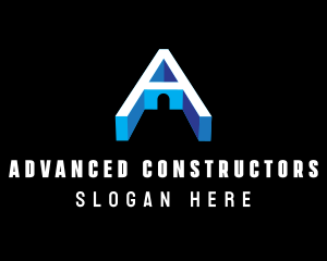 3d Architecture Letter A logo design