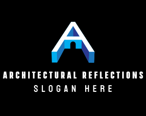 3d Architecture Letter A logo design