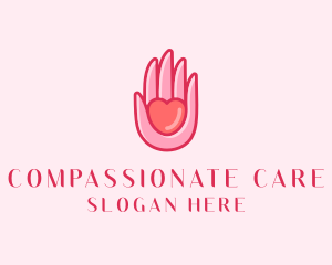 Care Heart Hand logo design