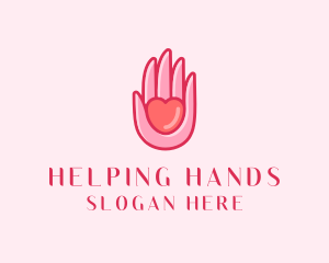 Care Heart Hand logo design