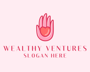 Care Heart Hand logo design