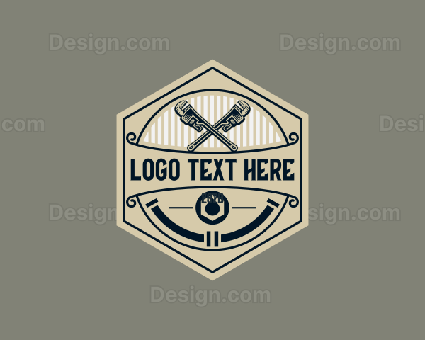 Wrench Plumbing Tool Logo