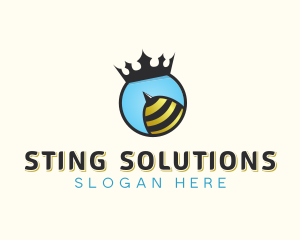 Crown Bee Sting logo design