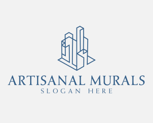 Modern Cityscape Buildings logo design