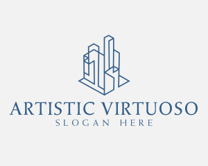 Modern Cityscape Buildings logo design