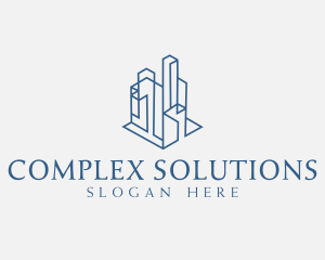 Modern Cityscape Buildings logo design