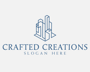 Modern Cityscape Buildings logo design