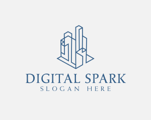 Modern Cityscape Buildings logo design