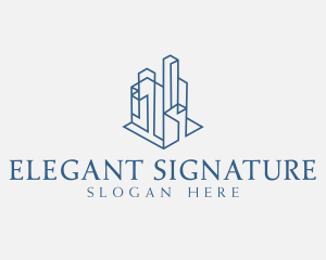 Modern Cityscape Buildings logo design