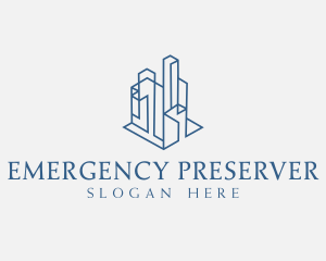 Modern Cityscape Buildings logo design