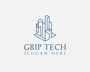 Modern Cityscape Buildings logo design