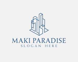 Modern Cityscape Buildings logo design