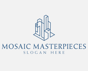 Modern Cityscape Buildings logo design