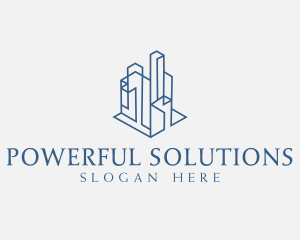 Modern Cityscape Buildings logo design