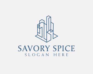 Modern Cityscape Buildings logo design